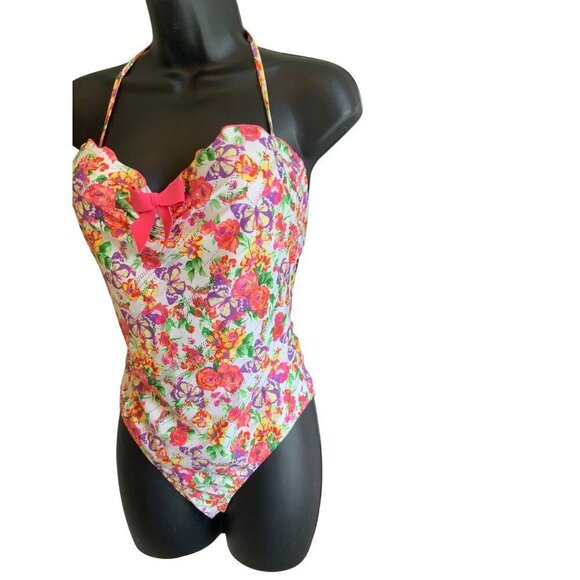 Histoire Plage  ST TROPEZ SWIMSUIT size10 floral sparkle would also make a top - Picture 3 of 14